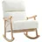 Homcom Schaukelstuhl ergonomisch Polyester 65 x 98 x 90 cm Cremeweiß
