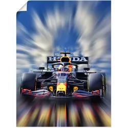 Wandbild ARTLAND "Max Verstappen - Weltmeister der Formel1", blau (farbe bild(er): blau), B:45cm H:60cm, Bilder, als Alubild, Outdoorbild, Leinwandbild, Poster, Wandaufkleber