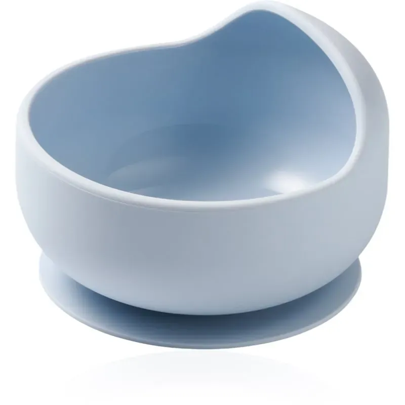 BabyOno Siilicone Plate 6m+ Silikonschüssel mit Saugnapf 6 m+ Blue 1 St.