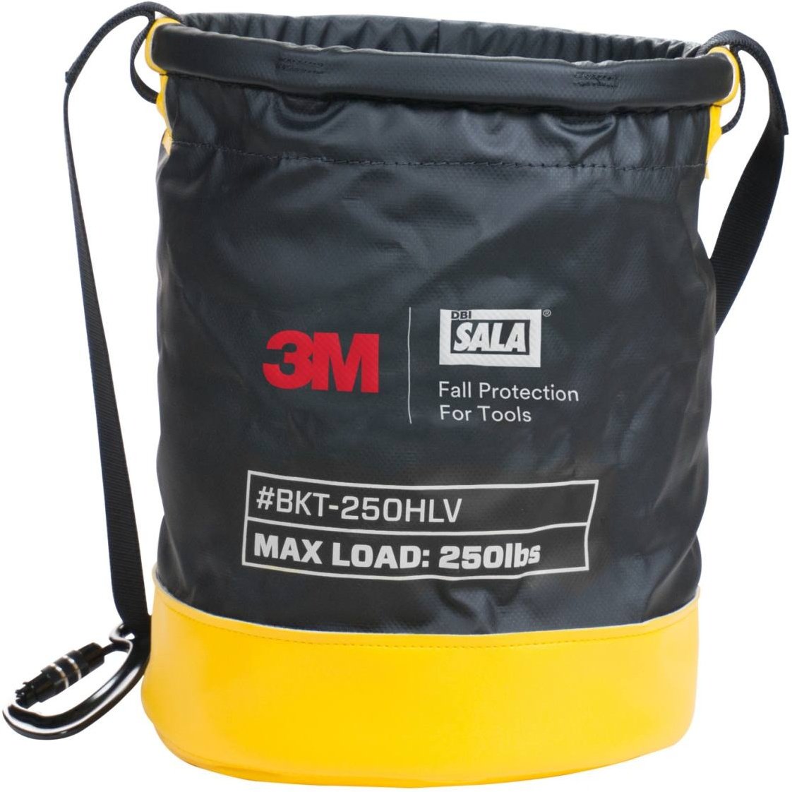 3M DBI-SALA Transport-Tasche SAFETY BUCKET, Größe: 38 x 32 cm, wasserdichtes Vinyl, Haken-Ösen-Verschluss-System, Tragegurt, diverse Metall-Ösen, max. 113,4 kg Belastung, H38 x D32 cm