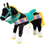 HEUNEC 730472 - KARUSSELPFERD schwarz mit Sound, 75 cm