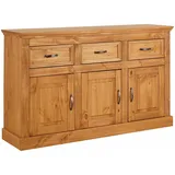Home Affaire Sideboard HOME AFFAIRE "Selma", beige (natur gewachst), B:145cm H:87cm T:38cm, MDF, Massivholz, Sideboards, Sideboard, Kommode aus massivem Kiefernholz, Breite 145 cm