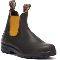 Blundstone 1919 Braun Leather with Mustard Elastic 500 Series) Chelsea Boot, Brown/Mustard, 41 EU - 7 UK - 41 EU