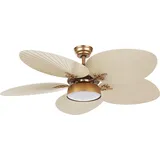 Beliani Deckenventilator mit Licht gold