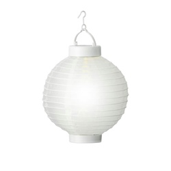 LED Solar Lampion 20cm Party Balkon Terrasse Gartenbeleuchtung Lichtsensor weiß