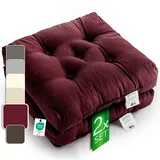 etérea Sitzkissen 42x42 cm 2er Set - Bordeaux 8 cm hoch - Bodenkissen für Indoor, Outdoor, Küche, Garten, Auflage - Heidi Stuhlauflage - 2 Stück Stuhlkissen 40x40 cm Bordeaux