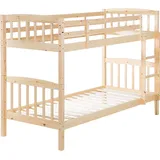 Beliani Hochbett Revin 90 x 200 cm Kiefer hellbraun