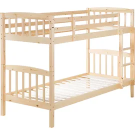 Beliani Hochbett Revin 90 x 200 cm Kiefer hellbraun