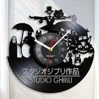 Viiluuxr Schallplatten-Wanduhr, 30,5 cm, leise, batteriebetrieben, Japanisches Anime-Cartoon-Thema, schöne Uhr, Heimdekoration, Erntedankfest, Nicht tickende Quarzuhr