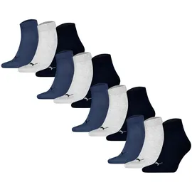 Puma Quarter Plain 12er Pack Blau/Grau 43-46