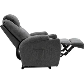 MCombo Elektrisch Relaxsessel Massagesessel Fernsehsessel Heizung Stoff 7061DE (grau-stoff)