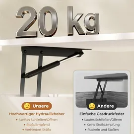 Homcom Couchtisch Weiß Spanplatte 50 x 58 x 100 cm