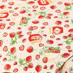 Baumwollstoff Erdbeeren & Marmelade "Mona", natur-color