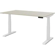 assmann büromöbel ASSMANN Elektrisch höhenverstellbarer Kinderschreibtisch JUNIOR Eiche Polar Weiß, 120x80cm, Memoryfunktion, Kollisionsschutz, 2-fach-Motorik - Weiß/Beige