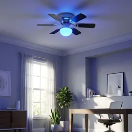 GLOBO RGB LED Deckenventilator 76 cm Silber