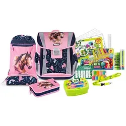 JOLLY Schulranzen-Set Classic Best Friends Forever Kunstfaser rosa/blau