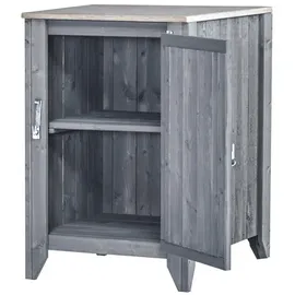 BM Massivholz Schrank Holz 1-türig Silber