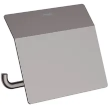 Hansgrohe AddStoris Papierrollenhalter mit Deckel, Wandmontage, Metall, Brushed Black