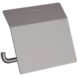 Hansgrohe AddStoris Papierrollenhalter mit Deckel, Wandmontage, Metall, Brushed Black