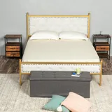 FurnitureR Bank für Kinderzimmer, Ottomane, Stauraum für Kinderspielzeug, Aufbewahrungstruhe innen mit abnehmbarem Fach, Grau, 110 x 38 x 38 cm