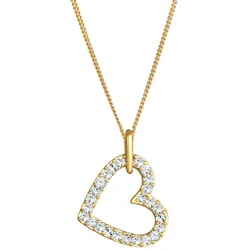 Elli Herz Funkelnd Kristalle 925 Silber Ketten   Damen 