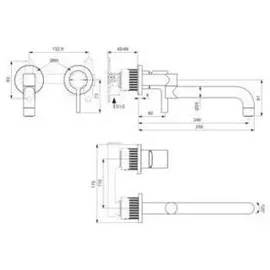 Ideal Standard Gusto Wand-Küchenarmatur BD426A5
