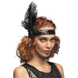 Boland 64350 - Flapper Stirnband für Kostüm und Party, Zubehör für Faschingskostüme, Charleston 20er Jahre Accessoires für Mottoparty oder Karneval