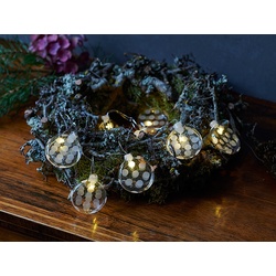 LED-Lichterkette Polka Sirius Glas/Punkte, weiß, Designer Pernille Struer, 1.05 cm