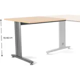 Rocada Anstelltisch Metal BxTxH 100x60x73cm Platte einstellbar Gestell grau Platte Melamin buche.