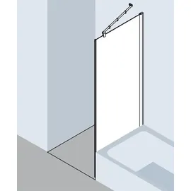 Kermi Diga Seitenwand verkürzt DITVD07016VPK 70x160cm, silber hochglanz, ESG klar Clean