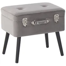 Beliani Sitzhocker mit Stauraum Samt 52 x 46 x 36 cm Grau