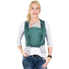 Hoppediz Tragetuch für das frühgeborene Baby, extra schmal, mit bebilderter Anleitung, Frühchentuch forest 4,60 x 0,45 m