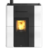 Edilkamin wasserführender Pelletofen | BLADE H 15 EVO | 14,9 kW | Keramik Weiß