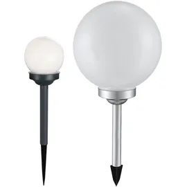 ETC Shop Solarleuchte Kugel Garten Kugelleuchte Solar LED Solarleuchten, weiß, Erdspieß, Leuchtdauer ca. 6-8 Stunden, Warmweiß, D 10/30 cm,