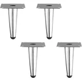 MJYDKBZ Möbelfüsse Konisch Chrom, 4 Stück Möbelbeine Stütz Möbelfüße Chrom Tischfüße Eisen | Galvanikfläche Sofasfüße Höhe: 10-30cm Schrankfüße Couchtischbeine Sofas Beine Tischbeine 12cm/4.7"