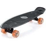 monzana Retro Skateboard Schwarz/Orange mit LED