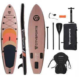 CITYSPORTS Stand Up Paddle Set 320 x 80 x 15 cm Holzmaserung