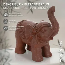 Deko Elefant 36x19x39cm Braun Garten Deko Figur Gartenfigur MGO Magnesiumoxid