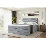 altdecor Boxspringbett SERENE KING - 160 x 200 - H3/H4 - Hellgrau