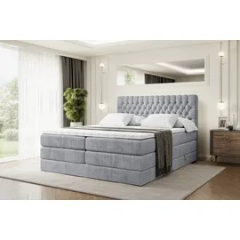 altdecor Boxspringbett SERENE KING - 160 x 200 - H3/H4 - Hellgrau