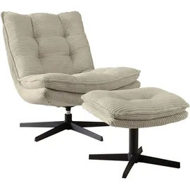 Jockenhöfer Relaxsessel mit Hocker, 360° Drehfunktion, Cord - drehbar - »Kasper, B: 76 cm, Sitzhöhe: 47 cm« Set: