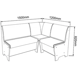 RODNIK Eckbank „Tunis“ Truhenbank mit Stauraum, gepolstert