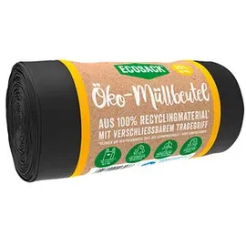 ecosack® Öko-Müllbeutel 35,0 l schwarz 20 μm, 20 St.