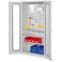 Kappes Magazinschrank Stahl 1.950 x 1.000 x 410 mm lichtgrau 3 Fachböden Sichtfenstertür