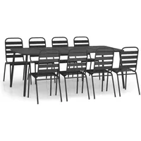 VidaXL 9-tlg. Garten-Essgruppe Anthrazit Stahl