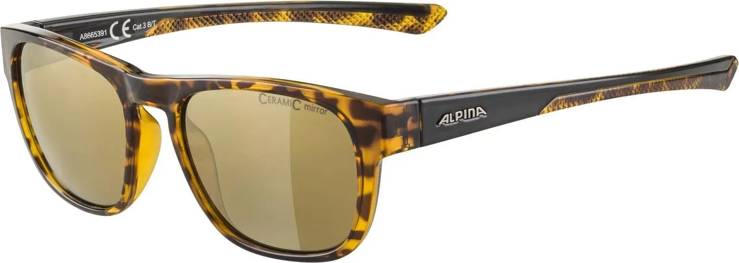 ALPINA LINO II - Verspiegelte und Bruchsichere Sonnenbrille Mit 100% UV-Schutz Für Erwachsene, havana, One Size