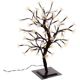 Nipach 64 LED Baum mit Blüten Blütenbaum Lichterbaum weiß 45 cm hoch Trafo IP44 Timer Weihnachtsbeleuchtung Weihnachtsdeko Lichterdeko Xmas