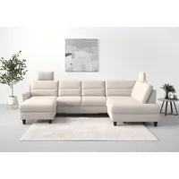 sit&more Wohnlandschaft SIT & MORE "Farö U-Form", grau (elephant), B:325cm H:90cm T:187cm, Sofas, Wohnlandschaft, inklusive Federkern, wahlweise mit Bettfunktion und Bettkasten