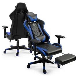 Trisens Gaming Stuhl Kunstleder Schwarz/Blau