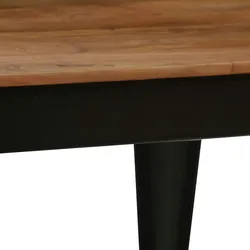 vidaXL Esstisch Akazienholz Massiv und Stahl 120 x 60 x 76 cm